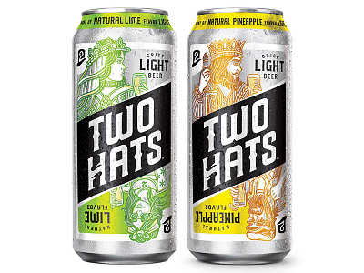 Two Hats - Light Beer art beer cards design illustration king packaging queen two hats