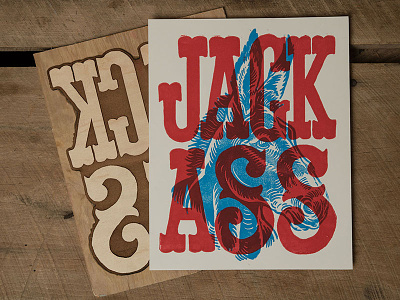 Jack Ass - Block Print art ass block print design donkey illustration jack ass jackass lettering typography