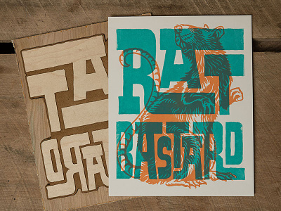 Rat Bastard - Block Print art bastard block print design illustration lettering print print making rat rat bastard typography