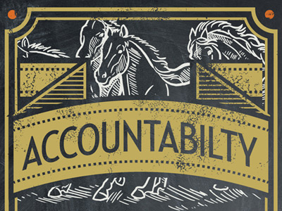 Accountability - Coffee Label accountability all hands art branding castle coffee coffee label derrick derrick castle design graphic design hca horses illustration nashville reto values