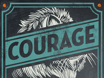 Courage - Coffee Label all hands art branding castle coffee coffee label courage derrick derrick castle design graphic design hca illustration lion nashville reto values