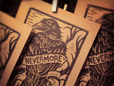 "Nevermore" - Block Print