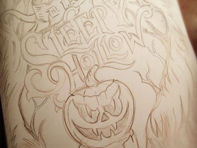 Legend of Sleepy Hollow - Sketch americana art castle derrick derrick castle design drawing graphic design halloween illustration jack o lantern nashville nashvillemafia sleepy hollow straw castle
