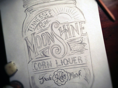 Pure Tennessee Moonshine Corn Liquor art branding castle derrick derrick castle design drawing graphic design illustration liquor moonshine nashville nashvillemafia straw castle tennessee typography