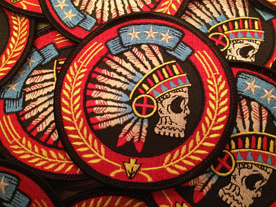 Tribal Headdress - Embroidered Patch art branding castle derrick derrick castle design embroidery graphic design headdress illustration nashville native patch tribal