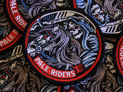 Pale Riders - Embroidered Patch art bootlegger branding castle death derrick derrick castle design embroidery graphic design illustration nashville pale riders patch reaper rider