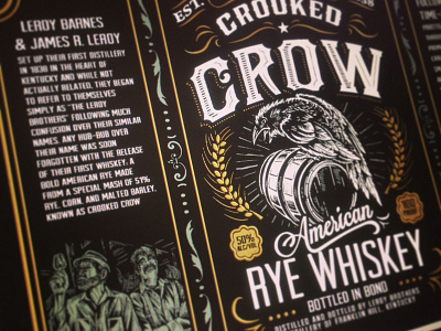 Crooked Crow Rye Whiskey americana art branding castle crooked crow derrick derrick castle design drawing graphic design illustration nashville nashvillemafia rye straw castle typography whiskey