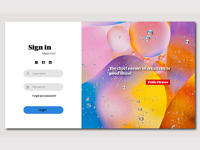 Sign In Page Design artist colors colots design graphic illustrator landing minimal minimalistic page sign in sign up ui ui design user interface web web design webdesign webdesigner website