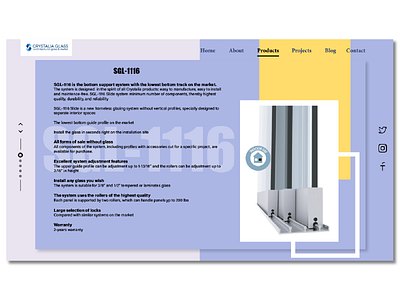Crystalia Glass branding colors design ecommerce landingpage layout minimal minimalism mockup onepage shop ui ui design user interface ux web web design webdeisgn webdesigner website