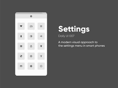 Settings UI - Daily UI Challenge 007 android app app design daily ui exploration icons ios material ui minimal modern settings ui ui ux user interface