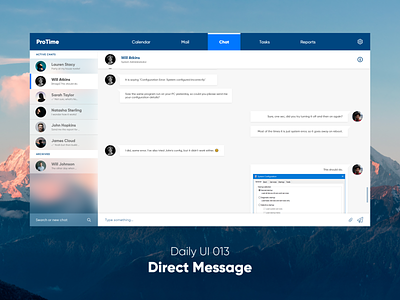 Daily UI 013 - Direct Messaging blur challenge chat daily dailyui direct message dm fluent glassmorphism gloss office productivity time time management ui user experience user interface ux
