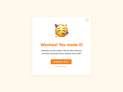Daily UI 016 - Pop up/Overlay app challenge congratulations daily dailyui dark pattern design onboarding overlay pop up ui user interface ux