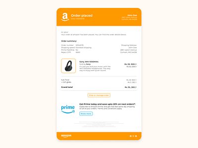 Daily UI 017 - Email receipt adobexd amazon buy dailyui email figma online marketplace receipt store ui user experience ux