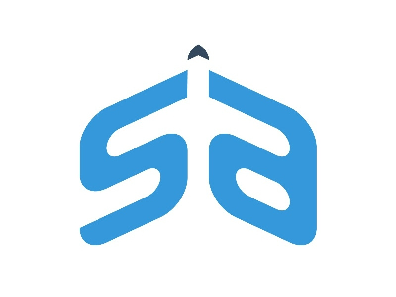 SA Logo for aircraft rental service friendly letter sa logo aircraft aeroplane corporate identity brand design logo