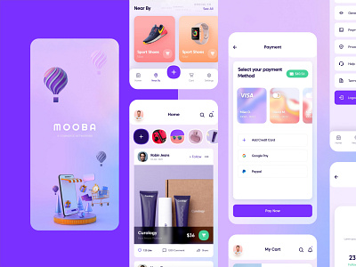 Mooba Shopping App app app design app design icon ui web ios guide app designer application design design icon illustration logo shopping app typography ui ux