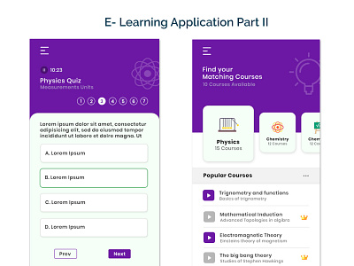 E-Learning app part 2 app design ui ux