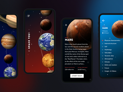 Space tour app 🪐 app course design designapp figma graphic design illustration mobile planet solar system space tour ui ux