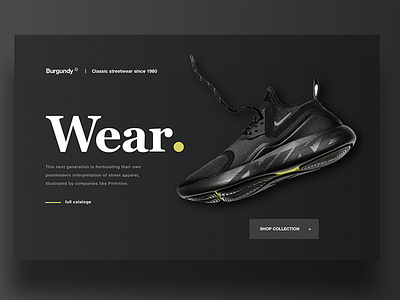 Burgundy ® landing shoes ui design webdesign website