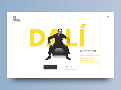Dali Exhibition art dali design exhibition landing salvadordali thewalters typography ui webdesign
