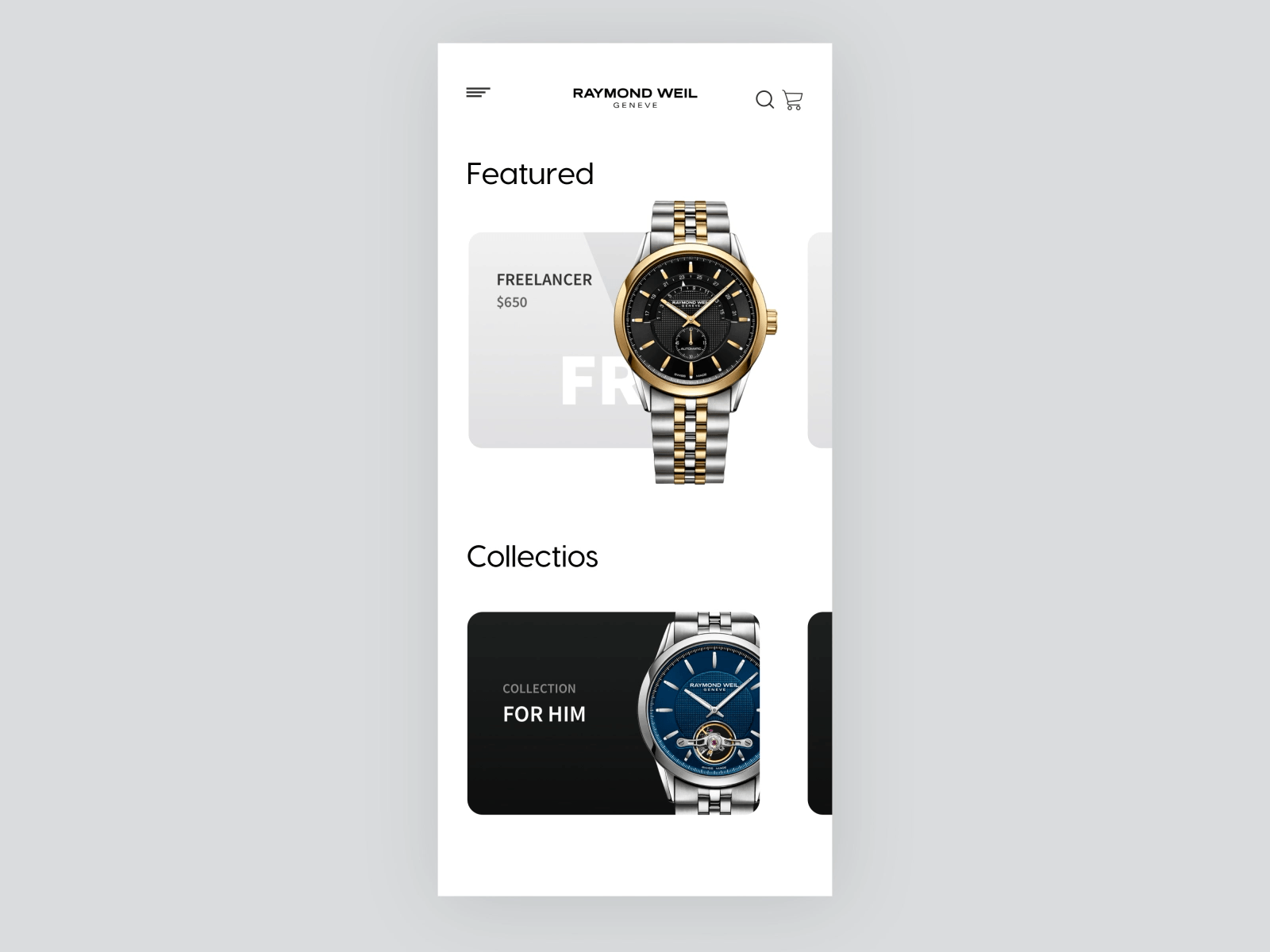 E-SHOP FOR WATCHES aftereffects android app design e commerce e shop e shopping interaction interface ios minimal mobile app product design shopping store ui ux watch watches