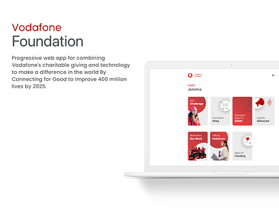 Vodafone Foundation app charity design minimal product design ui ux vodafone web