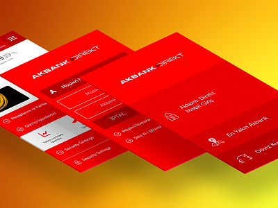 Akbank Direkt app home page app icon apps bank home ios7 mobile mockup native app design online servis red app splash page