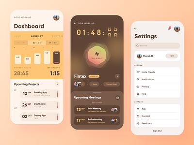 Time Management ⏰ app design app ui design icon interface mobile app ui design user interface web design