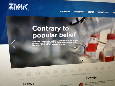 Zivak Website Homepage blue button events homepage logo main menu news pattern psd website zivak