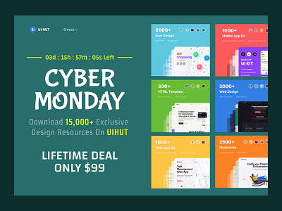 Cyber Monday Deals black friday cyber monday cyber monday deal cyber monday sale deal design header homepage sale ui uihut webdesign website website design