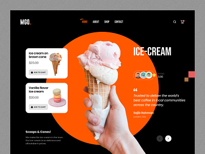 Ice-Cream Website Design - MGO design header homepage ice cream ui uihut web design webdesign website website design