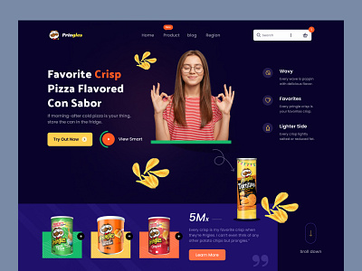 Pringles Header Exploration design header header exploration header page homepage potato pringles pringles header pringles header exploration ui webdesign website website design