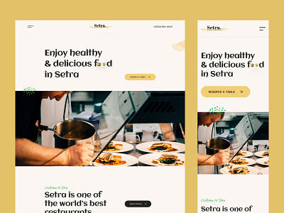 Restaurant Website Design - Setra