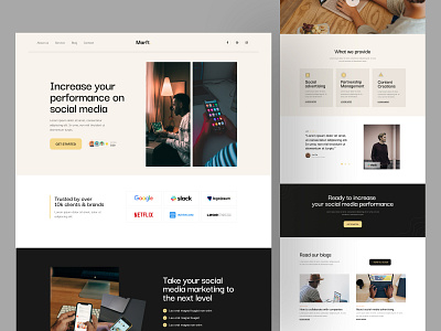 Marketing Landing Page Design - Marft design figma design homepage landing page landing page design uihut web template webdesign website website design