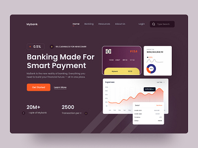 Finance Header Design - Mybank design header header design homepage landing page uihut web header webdesign website website design