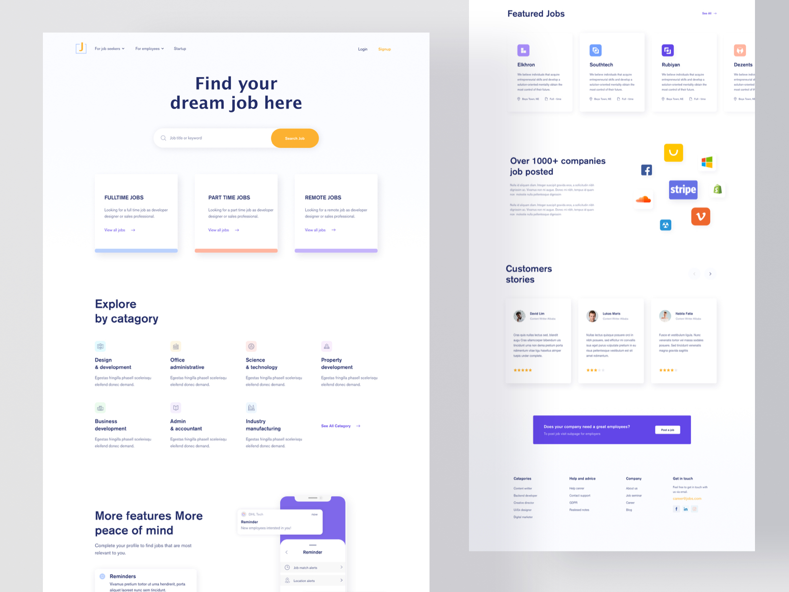 Job Landing: Find & post job platform by Sajib Rahman on Dribbble