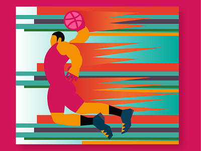 D Player colors dribbble graphics illustration player poster vector