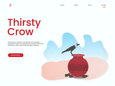 Thirsty Crow asia asian bird crow desert drawing icon illustration illustrations logo page story thar thirsty ui ux water web website