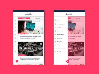 Redesign of Corporative App for internal communication app design corporative design ui ui design ux