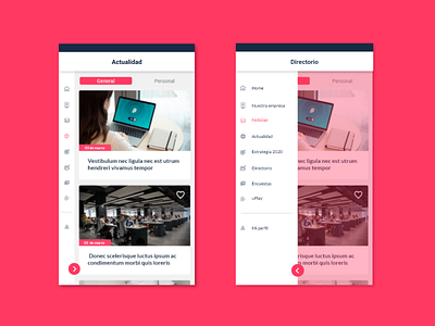 Redesign of Corporative App for internal communication