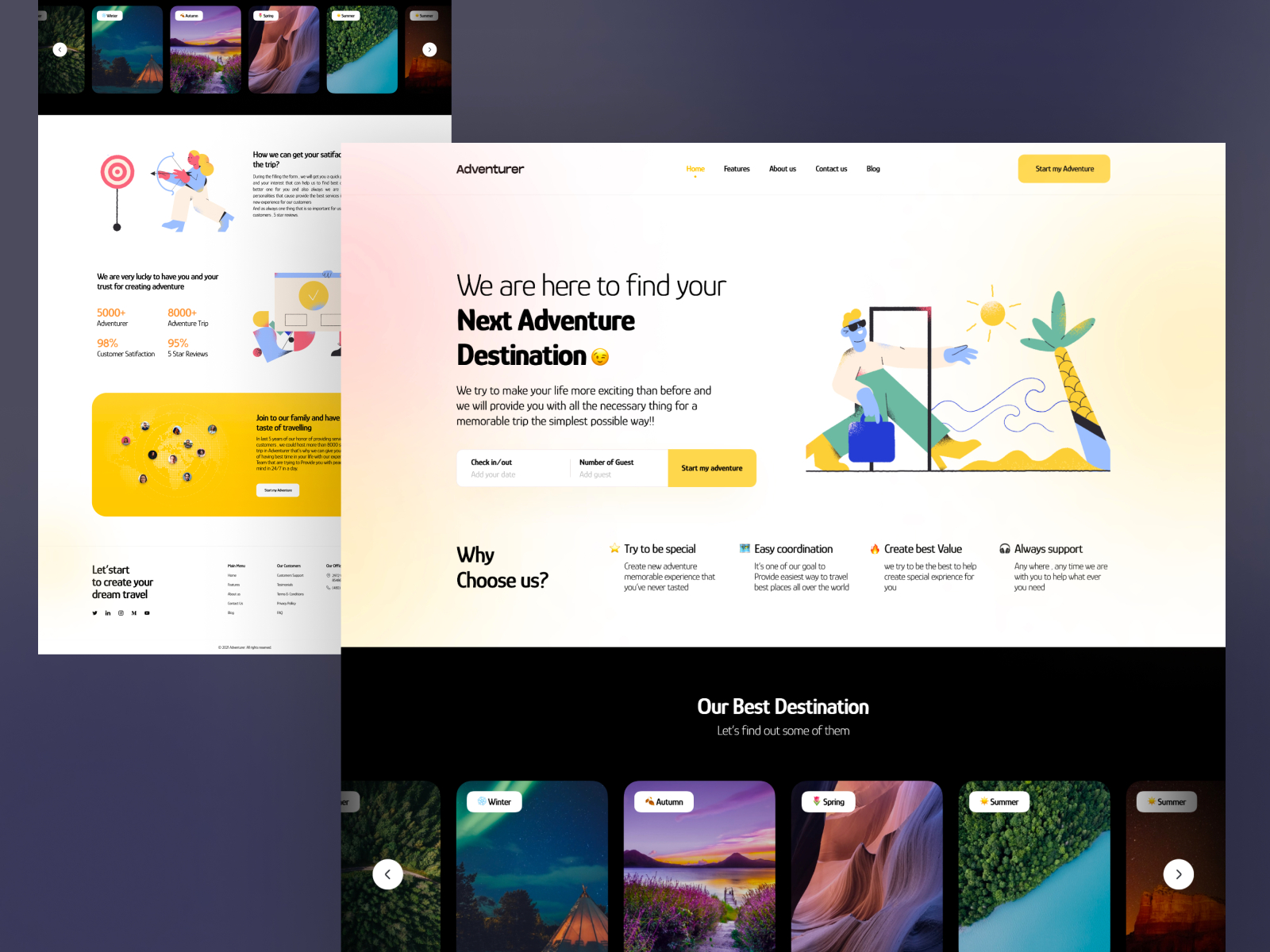 Adventurer Landpage by mohammad khademi on Dribbble