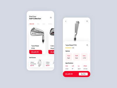 Golf Shopping App app app concept application art concept creative creativity design dribble e commerce golf iphone shop shopping app sketch ui
