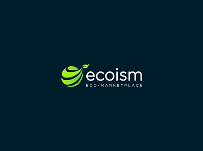 Ecoism marketplace logo branding eco logo ecoism ecologic green green logo leaf leaf planet logo logotype