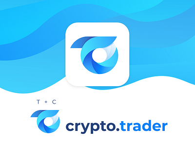 Crypto Trader logo app branding design icon logo vector web