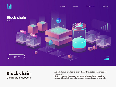 Block chain app ui illustration web