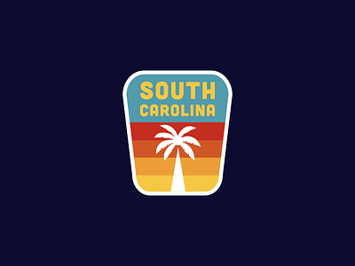 South Carolina Retro Patch 70s creative palm tree patch retro retro logo south carolina
