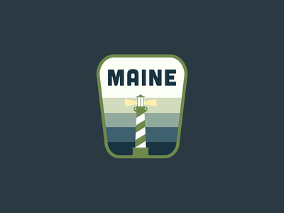 Maine Retro Patch 70s creative design illustration lighthouse maine patch patch design retro retropatches
