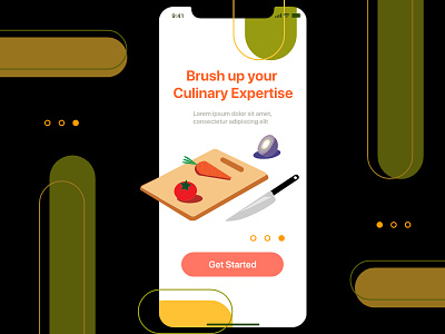 Onboarding Screen Cooking App Concept cooking culinary design food illustration ui