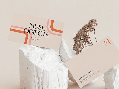 Muse Objects Branding abstract beige branding caitlin aboud clean design illustration modern pink simple