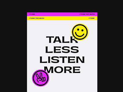 Talk Less Listen More abstract branding caitlin aboud design digital illustration logo modern simple social media vector