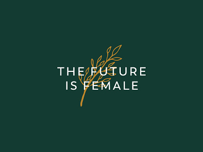 the future is female branch caitlin aboud clean female gold green leaf logo modern plant sans serif simple